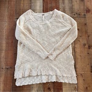 Free People Cream Knit Sweater